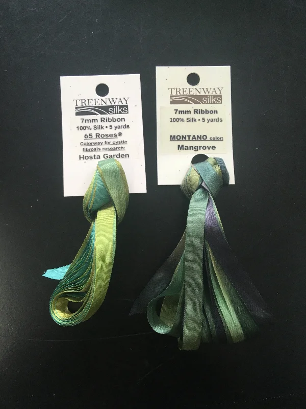 Treenway 7mm Ribbon - Greens #1