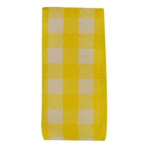 Yellow & White Buffalo Check Ribbon