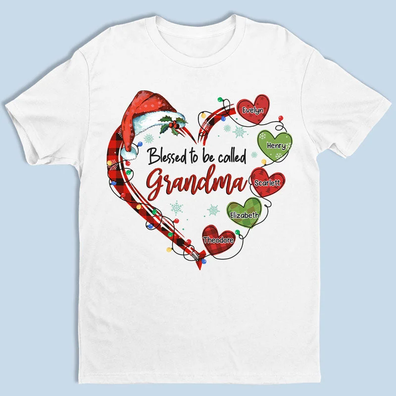 Blessed To Be Called Grandma - Family Personalized Custom Unisex T-shirt, Hoodie, Sweatshirt - Christmas Gift For Grandma