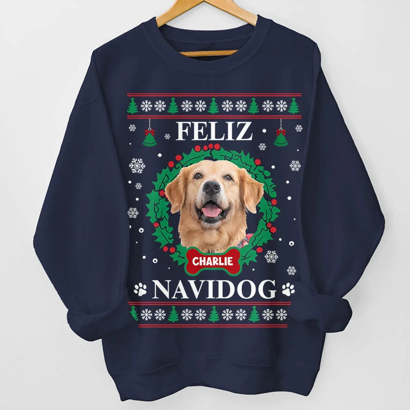 Custom Photo Feliz Navidog - Dog & Cat Personalized Custom Unisex T-shirt, Hoodie, Sweatshirt - Christmas Gift For Pet Owners, Pet Lovers