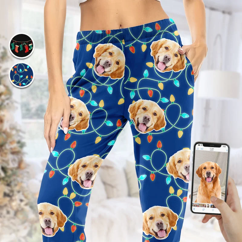 Custom Photo My Lovely Pajama - Dog & Cat Personalized Custom Face Photo Pajama Pants - Christmas Gift For Pet Owners, Pet Lovers