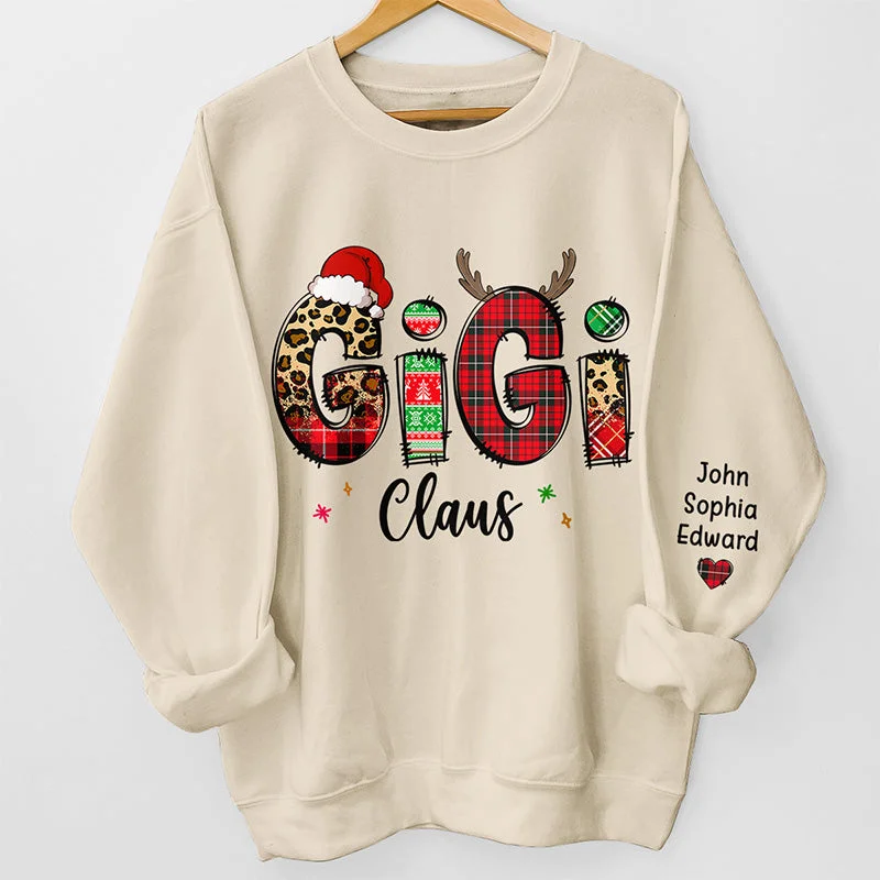 Keep Calm And Love Gigi - Family Personalized Custom Unisex Sweatshirt With Design On Sleeve - Christmas Gift For Mom, Grandma