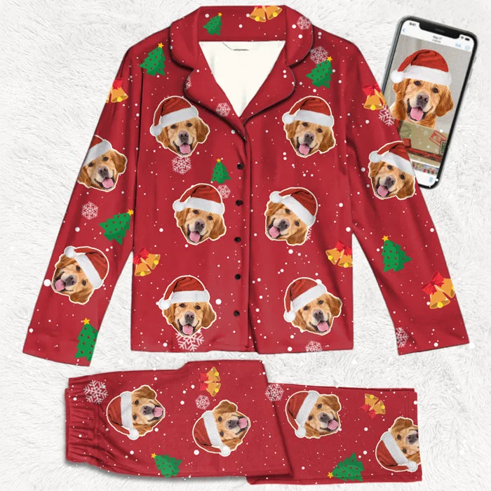 Wish You A Furry Christmas, Human - Dog & Cat Personalized Custom Face Photo Pajamas - Upload Image, Christmas Gift For Pet Owners, Pet Lovers