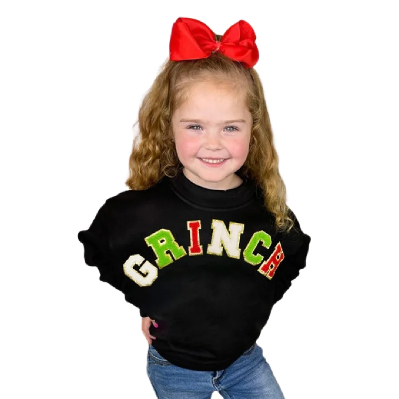 YOUTH Chenille Letter Sweatshirt, GRINCH